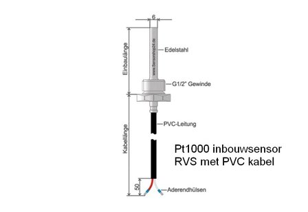Rod sensor 200 mm|Pt1000-200mm-15m